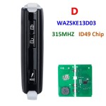 2019-2023 Mazda CX-3 CX-5 CX-9/ 3-Button Smart Key / PN: TAYA-67-5DYB / WAZSKE13D03 (AFTERMARKET)